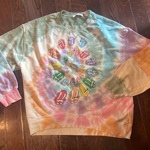 Daydreamer tie dye Rolling Stones sweatshirt